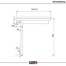 Mesa de Salida Izquierda 1200x750 mm Romux | Equipamiento Industrial