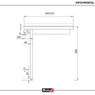 Mesa de Salida Izquierda 1200x750 mm Romux | Equipamiento Industrial