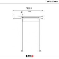 Mesa de Salida Izquierda 1200x750 mm Romux | Equipamiento Industrial