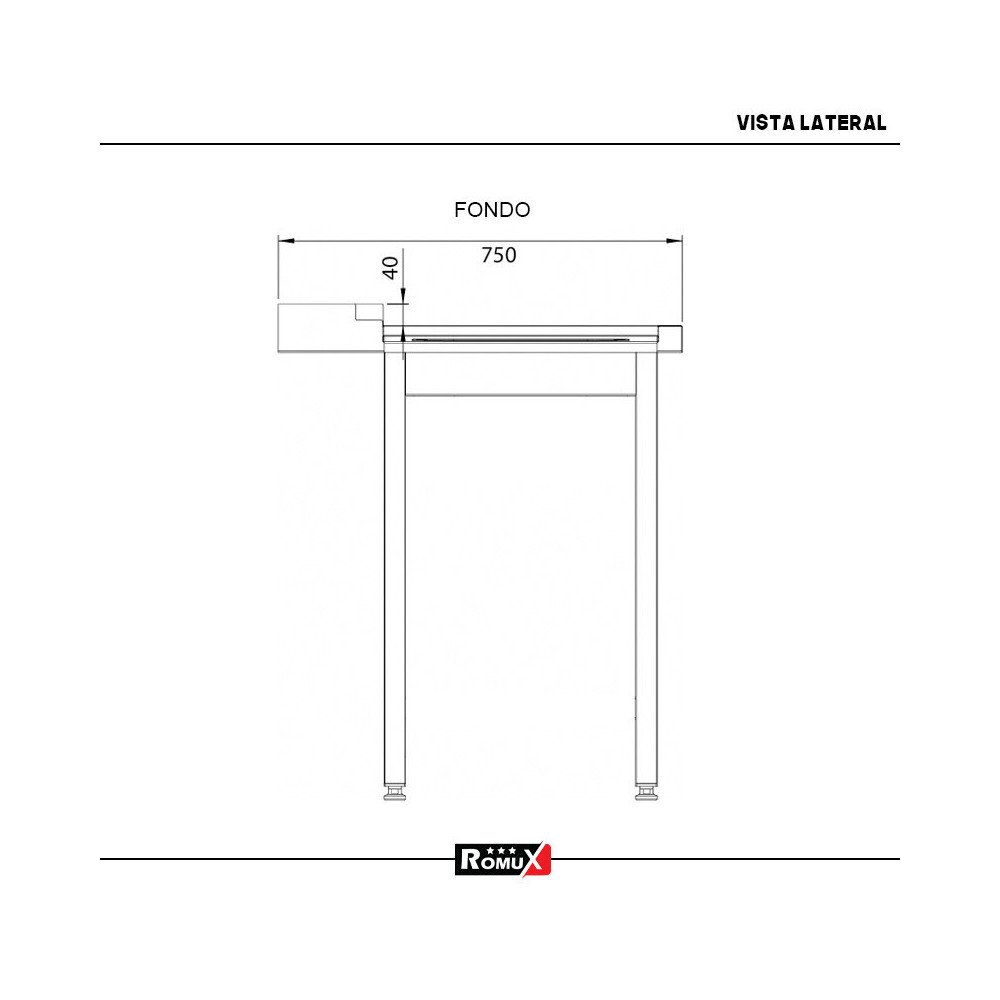 Mesa de Salida Izquierda Desmontable 1400x750x880mm | Gastroten