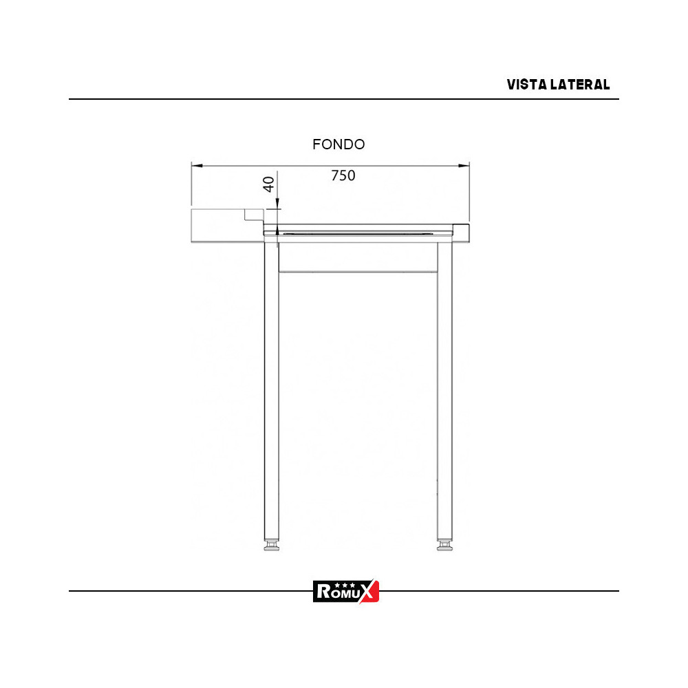 Mesa de Salida Izquierda Desmontable 1400x750x880mm | Gastroten