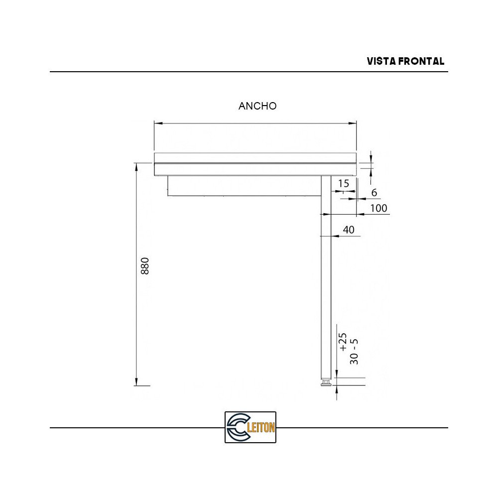 Mesa de Salida Derecha 800x750x880 mm Cleiton | Equipamiento Industrial