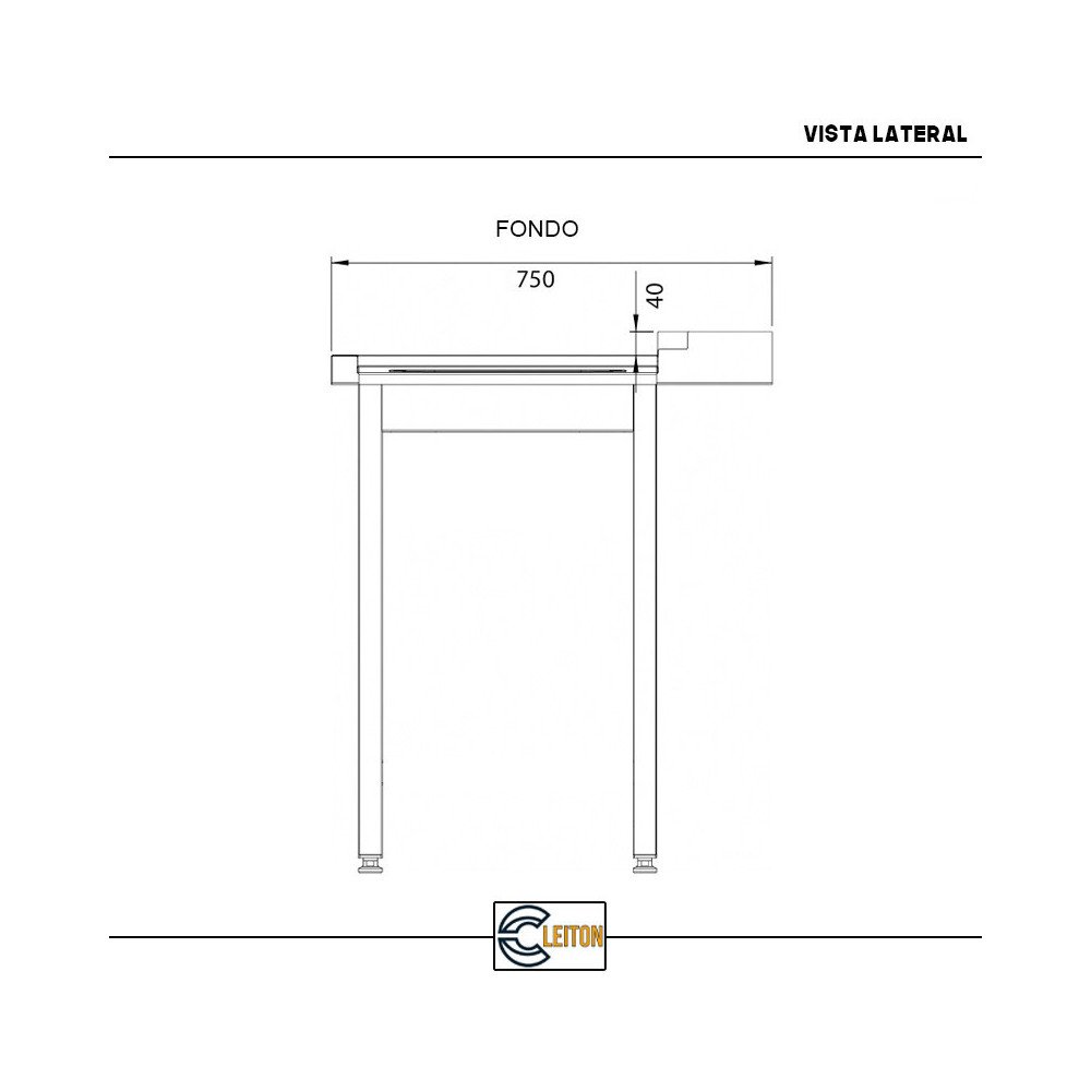 Mesa de Salida Derecha 800x750x880 mm Cleiton | Equipamiento Industrial