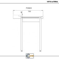 Mesa de Salida Izquierda 1200x750 mm Desmontable | Gastroten