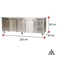 Bajo Mostrador Refrigerado 4 Puertas 225x60 Ventilado ROMUX