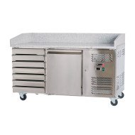 Mesa Pizzera Refrigerada 150cm 1 Puerta 7 Cajones | Romux
