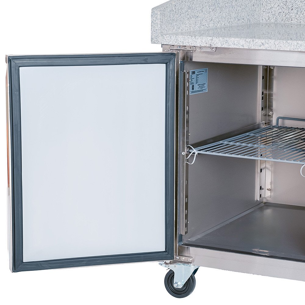 Mesa Pizzera 140 cm 3 puertas ROMUX | Encimera de Granito
