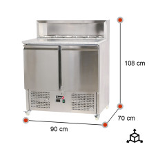 Mesa de Preparación Fría 90 cm 5 Cubetas GN 1/6 | Romux