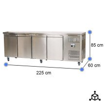 Bajo Mostrador Refrigerado 4 Puertas 225x60 Ventilado CLEITON