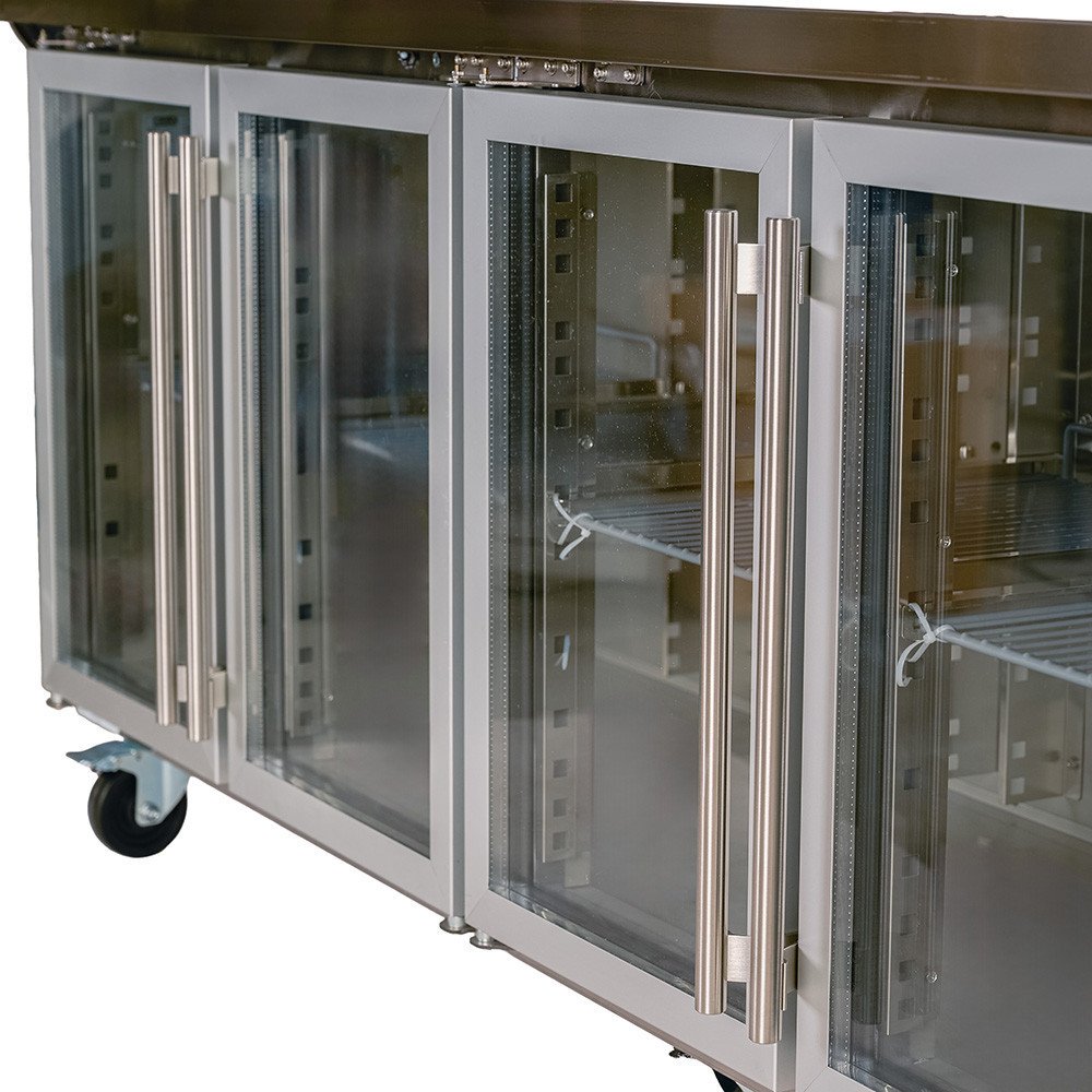 Bajo Mostrador Refrigerado 4 Puertas Cristal 225x60 Ventilado CLEITON
