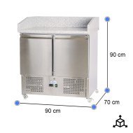 Mesa Pizzera Refrigerada 90 cm 2 Puertas | Gastroten
