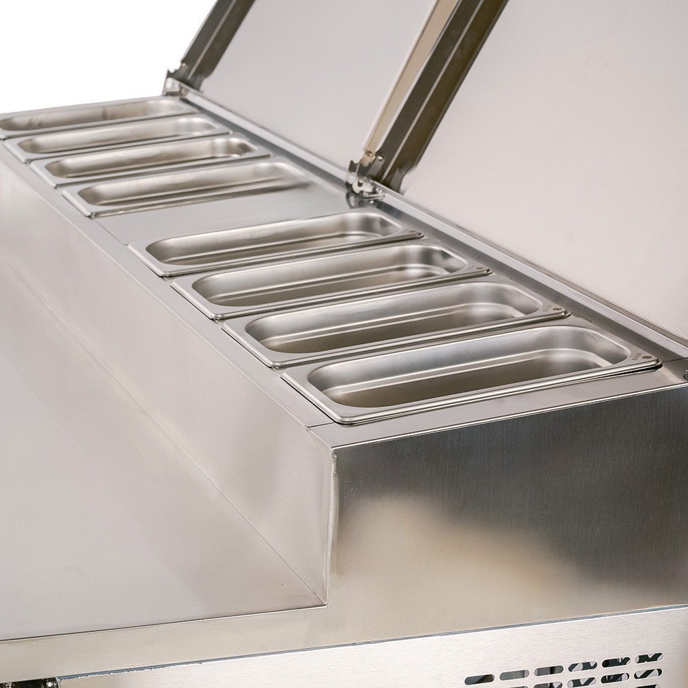 Mesa Ensaladera Refrigerada 180 cm 3 Puertas 10 Cubetas GN 1/3 Cleiton