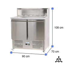 Mesa de Preparación Fría 90 cm 5 Cubetas GN 1/6 | Gastroten