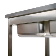 Fregadero Doble 1000x600 mm Desmontable Romux | Lavado Industrial