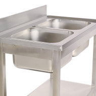 Fregadero Doble 1000x600 mm Desmontable Romux | Lavado Industrial