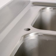 Fregadero 2 Senos 1000x700 mm Romux | Lavado Industrial