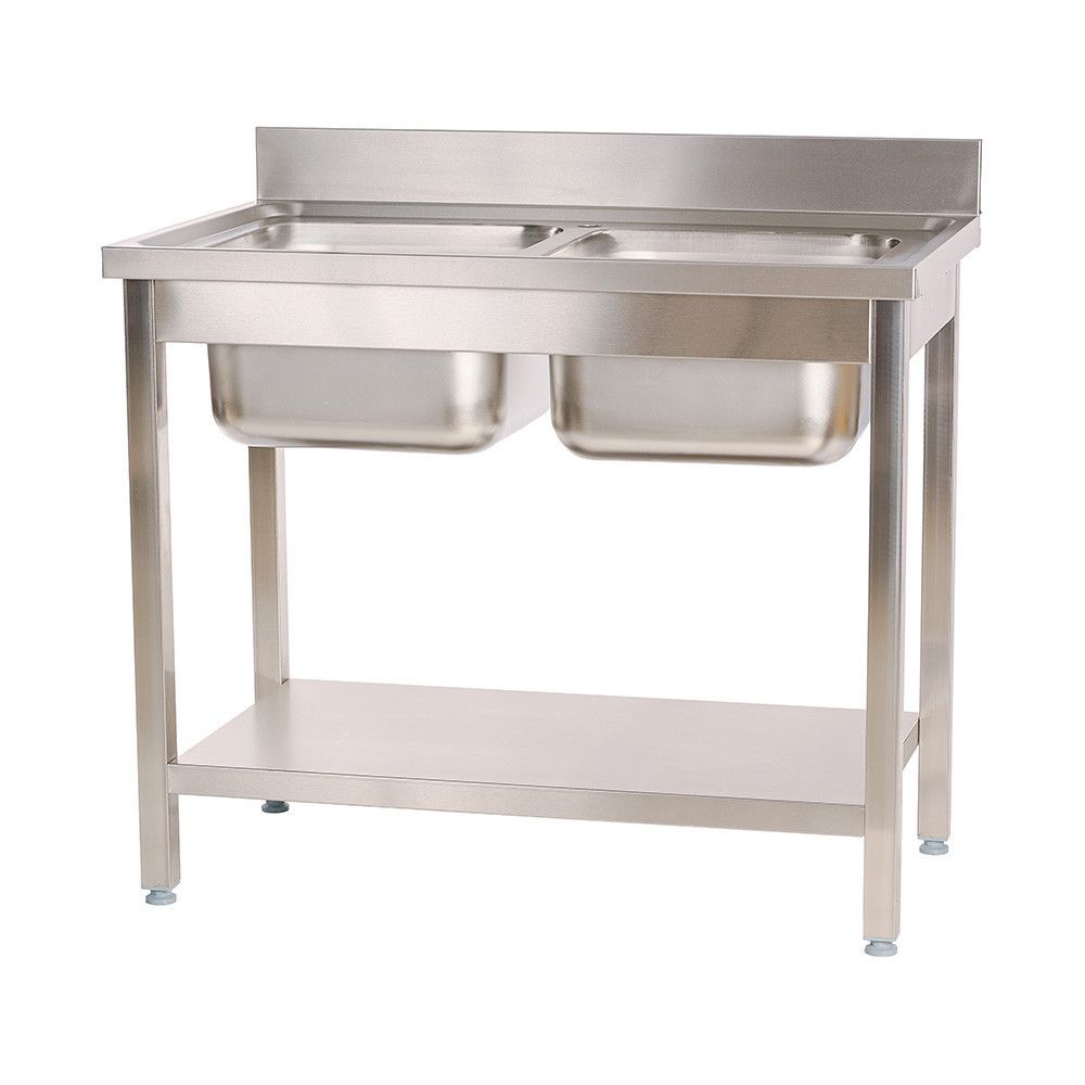 Fregadero 2 Senos 1000x600mm Cleiton | Lavado Industrial