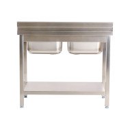 Fregadero 2 Senos 1000x700x850mm Cleiton | Equipamiento Industrial