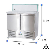 Mesa Preparación Fría 90 cm 2 Puertas GN 1/6 | Gastroten