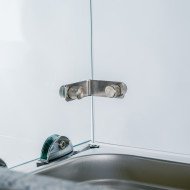Mesa preparación fría 90 cm 2 puertas encimera mármol cúpula cristal CLEITON