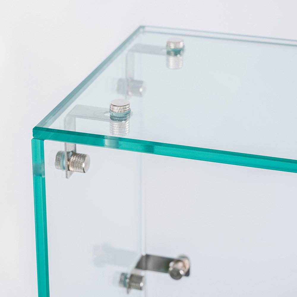 Mesa preparación fría 90 cm 2 puertas encimera mármol cúpula cristal CLEITON
