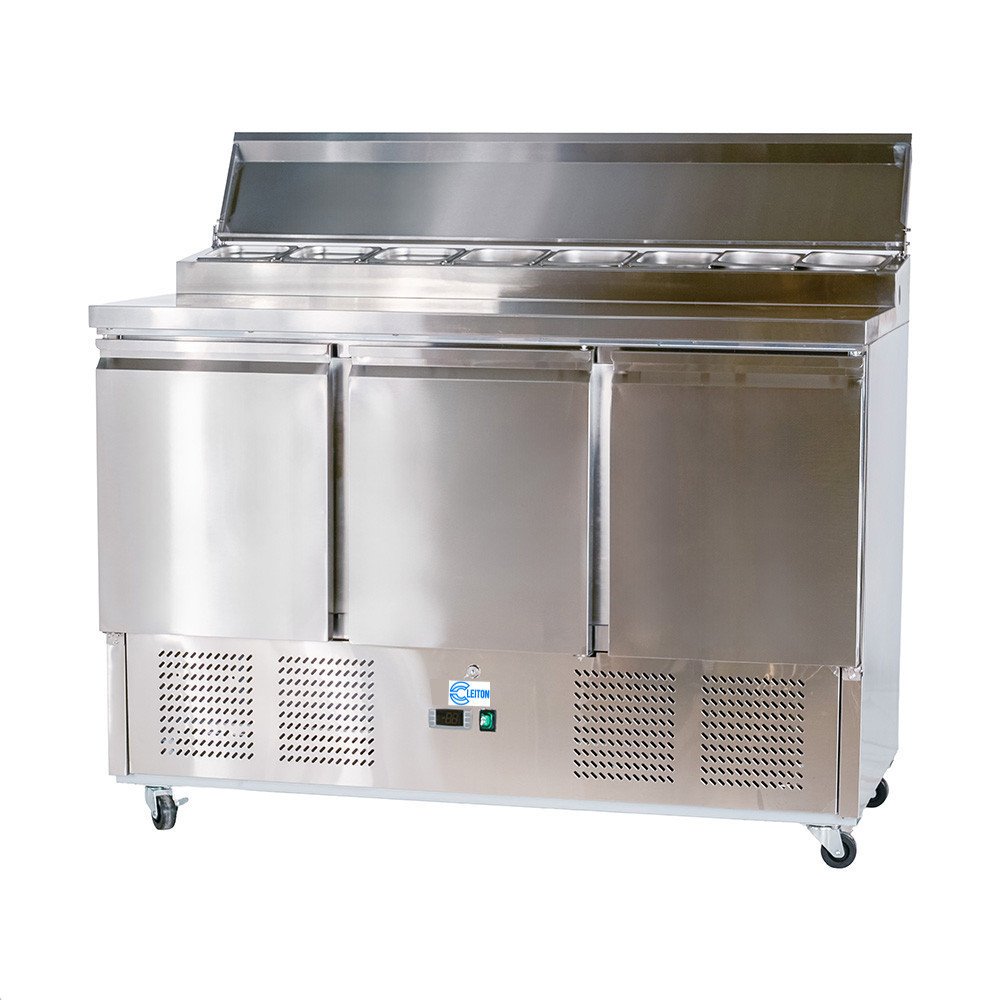 Mesa de Preparación Fría 136 cm 3 puertas CLEITON | Refrigerada