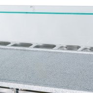 Mesa preparación fría 136 cm 3 puertas con cúpula cristal CLEITON