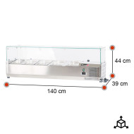 Vitrina Refrigerada Ingredientes 140x39cm 5 GN 1/3 | Romux
