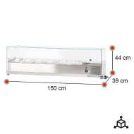 Vitrina Refrigerada 150x39 cm 6 Cubetas GN 1/3 Romux | Hostelería Profesional