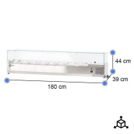 Vitrina Refrigerada de Ingredientes 180x39 cm 8 GN 1/3 | Gastroten