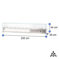 Vitrina Refrigerada Ingredientes 200x39 9 Cubetas GN 1/3 | Gastroten