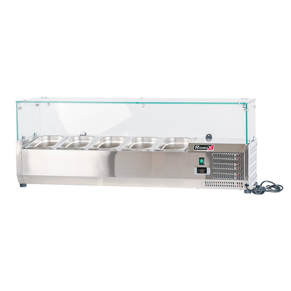 Vitrina refrigerada 120 cm 5 cubetas GN 1/4 ROMUX