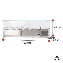 Vitrina refrigerada 120 cm 5 cubetas GN 1/4 ROMUX