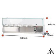 Vitrina refrigerada 120 cm 5 cubetas GN 1/4 ROMUX
