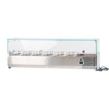 Vitrina refrigerada ROMUX 140x33 cm - 6 cubetas GN 1/4