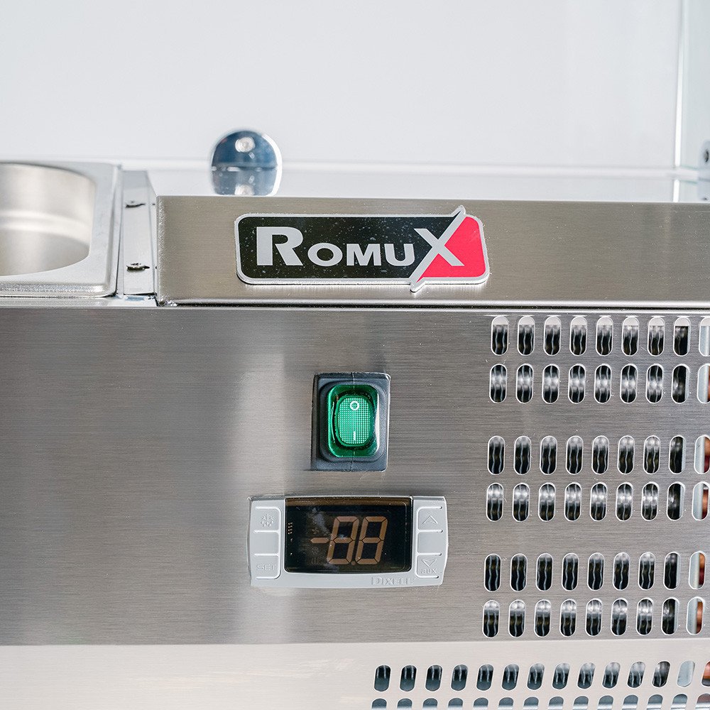 Vitrina refrigerada ROMUX 140x33 cm - 6 cubetas GN 1/4