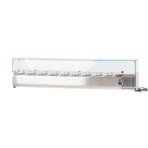 Vitrina refrigerada Romux 180x33 cm - 9 cubetas GN 1/4