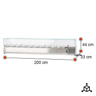 Vitrina Refrigerada Ingredientes 200x33 cm 10 GN 1/4 | Equipamiento Industrial