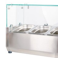 Vitrina refrigerada CLEITON 140x33 cm - 6 cubetas GN 1/4