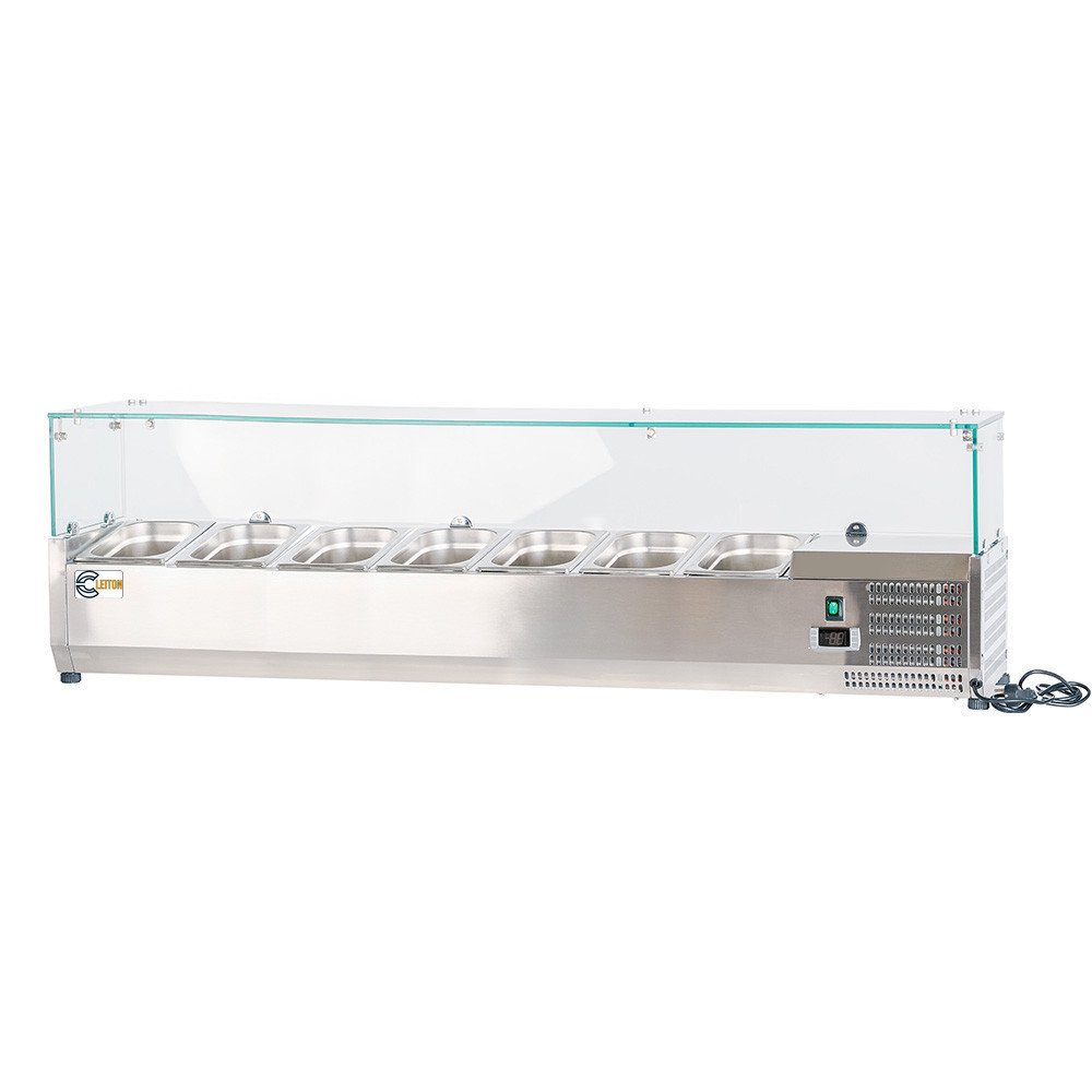 Vitrina refrigerada CLEITON 150x33 cm - 7 cubetas GN 1/4