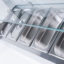 Vitrina refrigerada CLEITON 150x33 cm - 7 cubetas GN 1/4