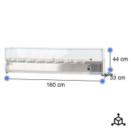 Vitrina Refrigerada Ingredientes 160x33cm 8 Cubetas GN 1/4 | Gastroten