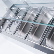 Vitrina Refrigerada Ingredientes 160x33cm 8 Cubetas GN 1/4 | Gastroten