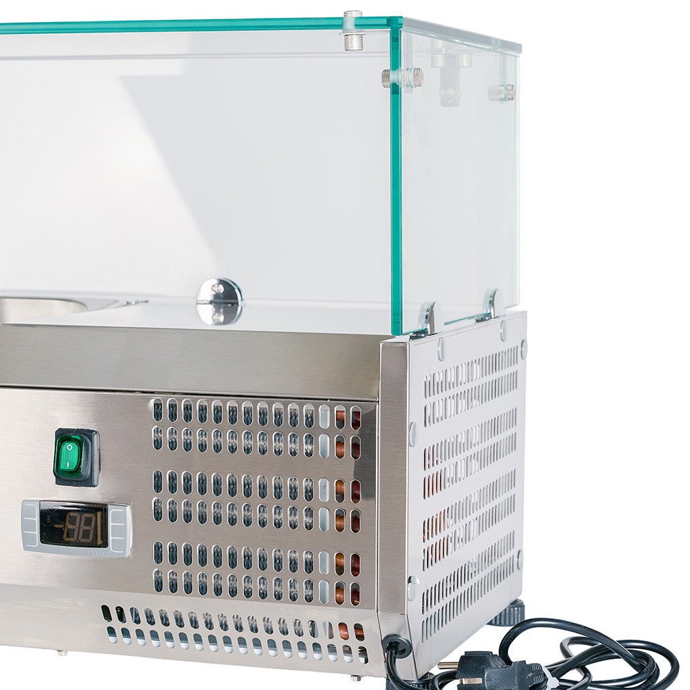 Vitrina Refrigerada 200x33 cm 10 Cubetas GN 1/4 | Gastroten