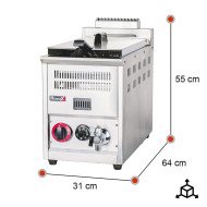 Freidora Industrial Gas Butano 15L Romux | Maquinaria Hostelería