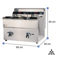 Freidora Industrial Gas Butano 18+18L Sobremesa Cleiton | Maquinaria Hostelería
