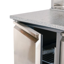 Mesa de Preparación Fría 136cm 3 Puertas GN 1/6 | Gastroten