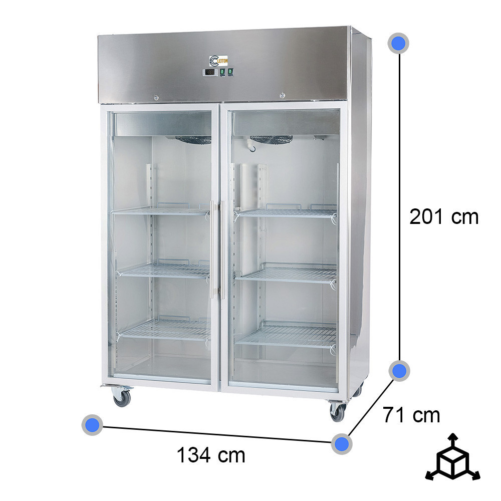 Armario Expositor Refrigerado 2 Puertas 134cm | Equipamiento Industrial