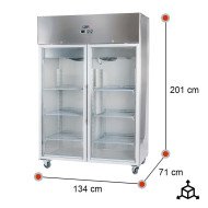 Armario expositor de congelación 2 puertas cristal 134 cm ROMUX