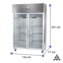 Armario expositor de congelación 2 puertas cristal 134 cm CLEITON
